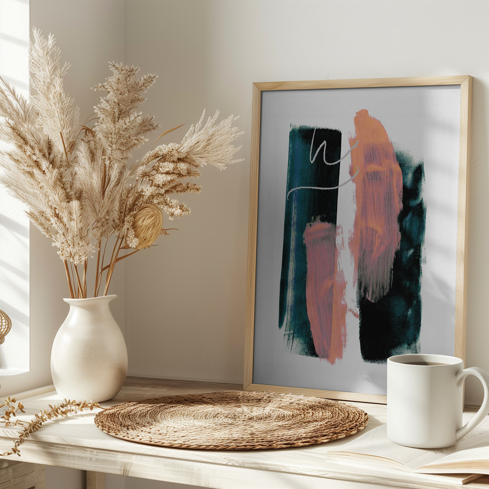 Plakat - Abstract Brush Strokes 3x A1 på bordet