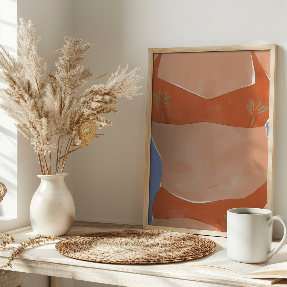 Poster - Bikini Babe op tafel