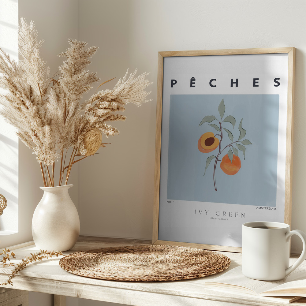 Poster - Peaches on table