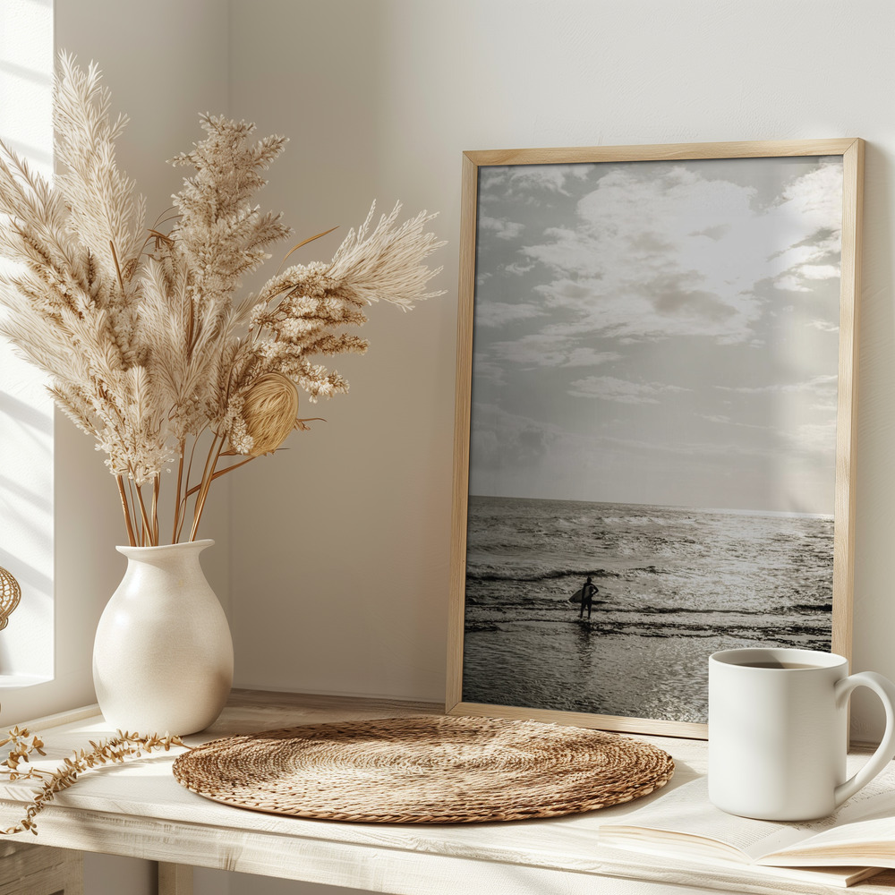 Poster - Surfer's Dawn Peace op tafel