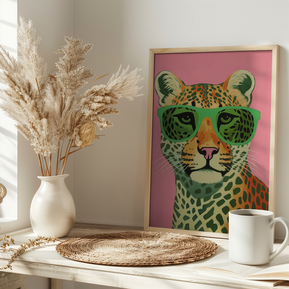 Poster - Leo With Glasses auf dem Tisch