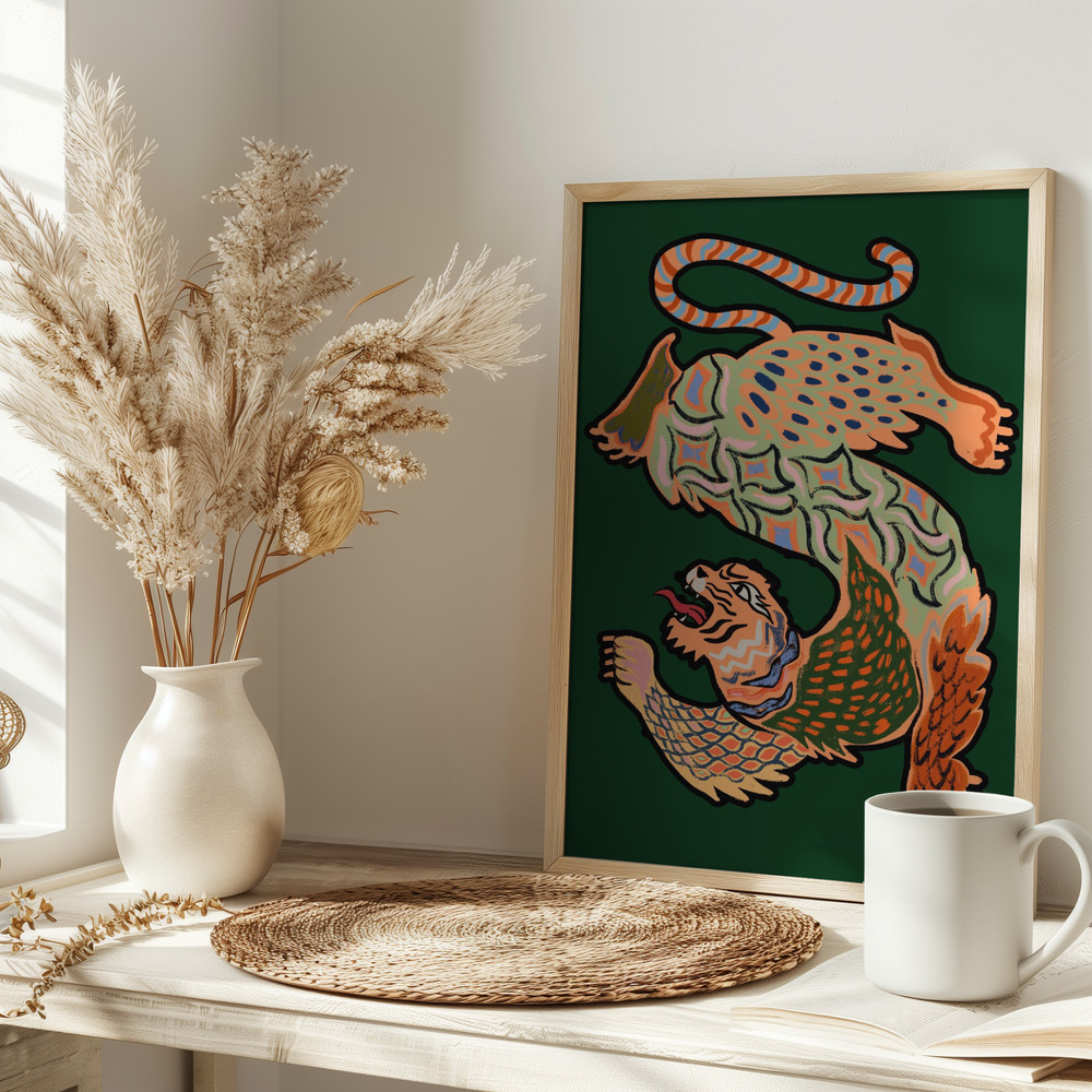 Plakat - Asiantiger Green på bordet
