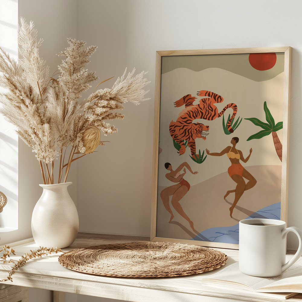 Poster - Dancing Tiger on table