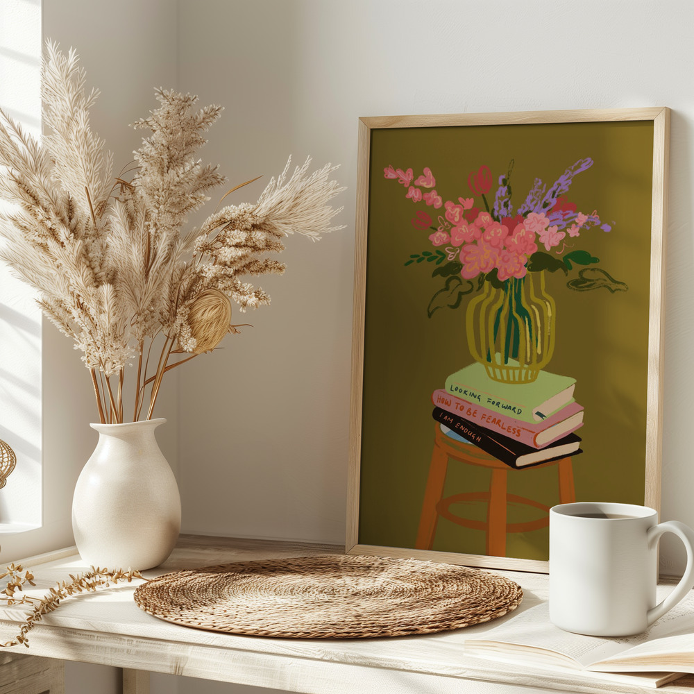 Poster Floral Vase - Affisch på bordet