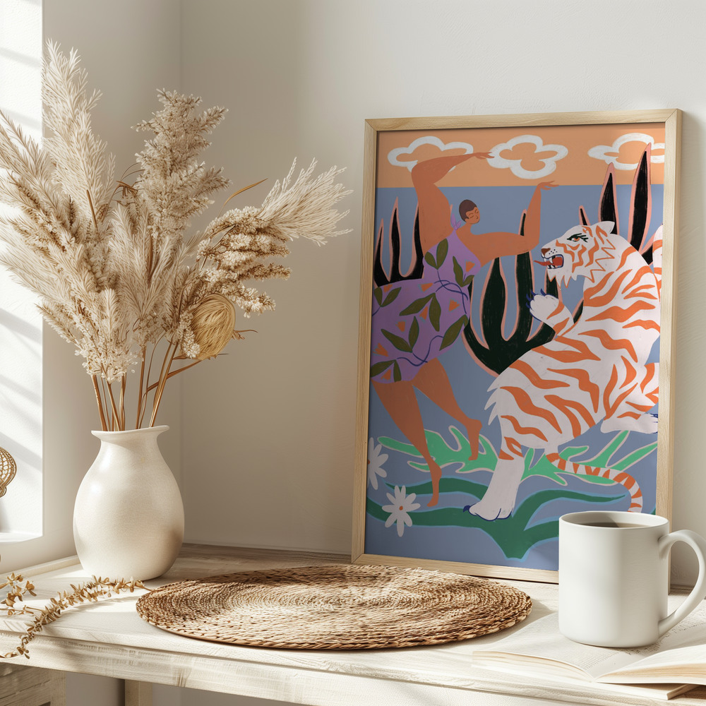 Poster - Hello Tiger on table