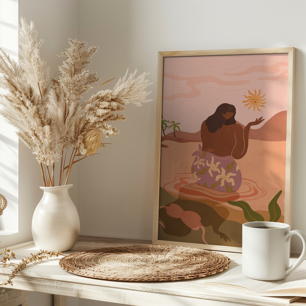 Poster - Sunset on table