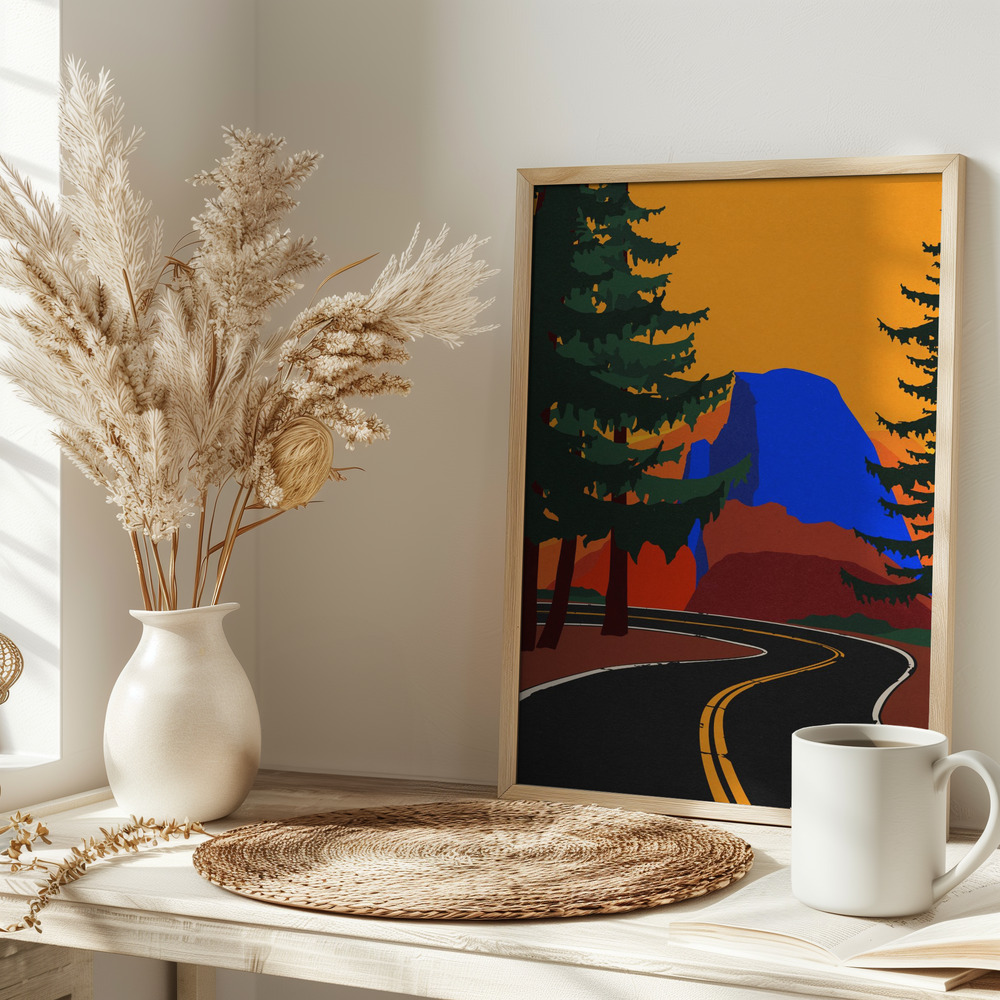 Plakat - Clacier Road With Half Dome na stole