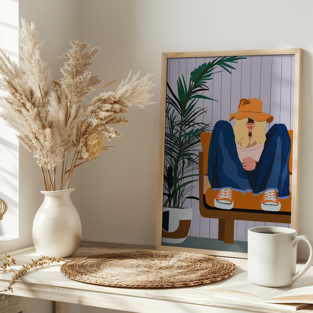 Poster - Retro Lounge Vibes op tafel