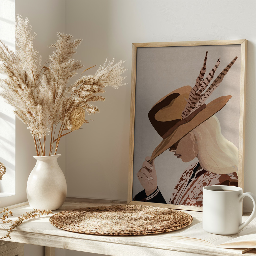 Póster - Feathered Elegance en la mesa