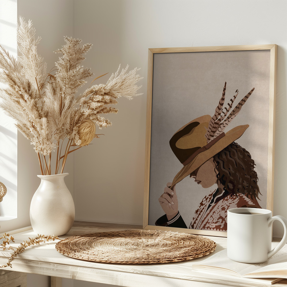 Poster - Feathered Elegance op tafel