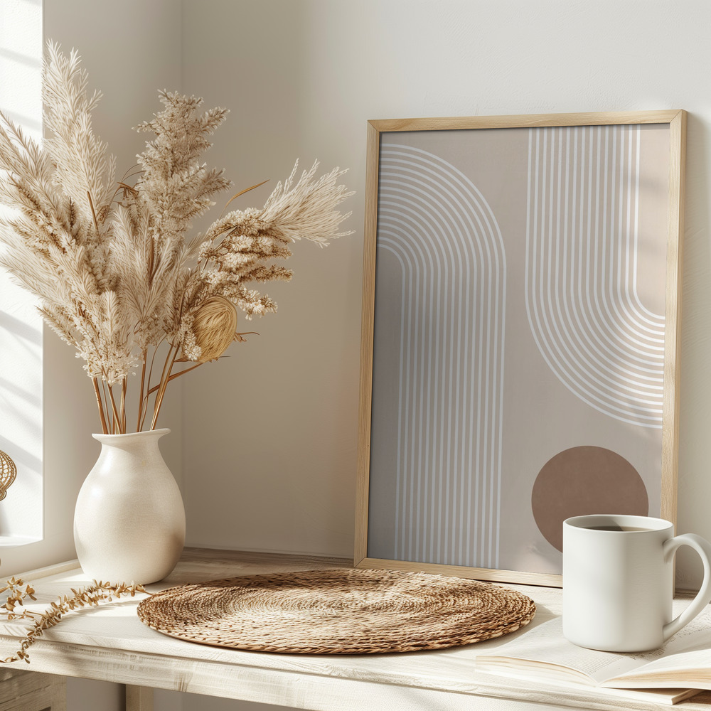 Poster - Beige Arc Poster - No.1 on table