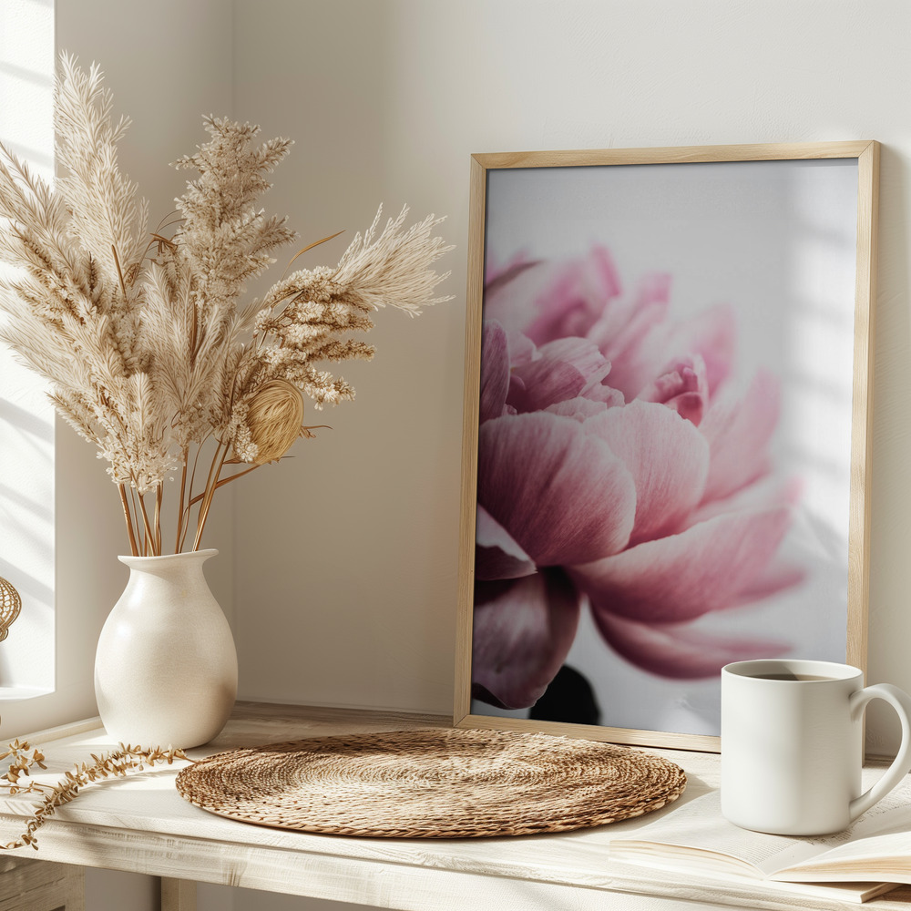 Juliste - Peony 1 pöydällä