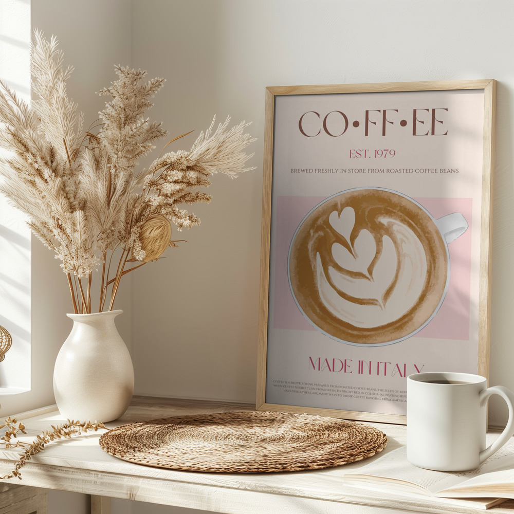 Poster - Coffee Print op tafel