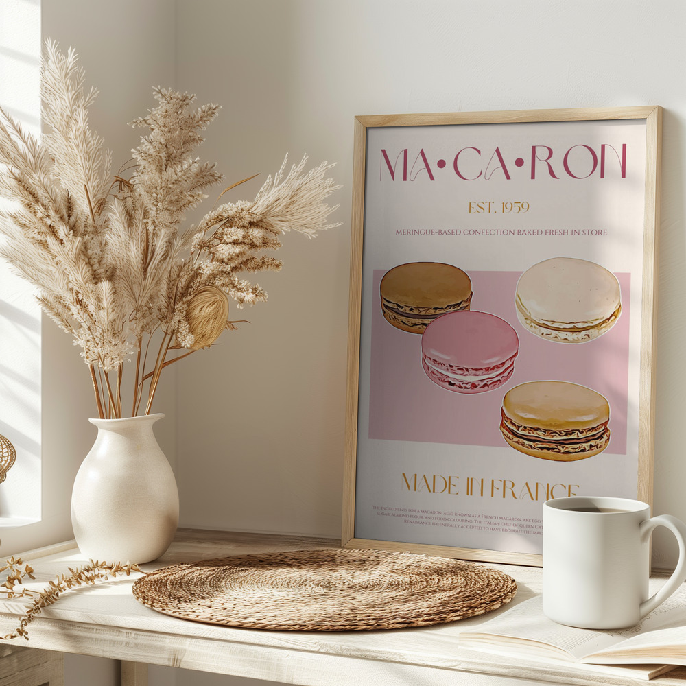 Poster - Macaron Print op tafel