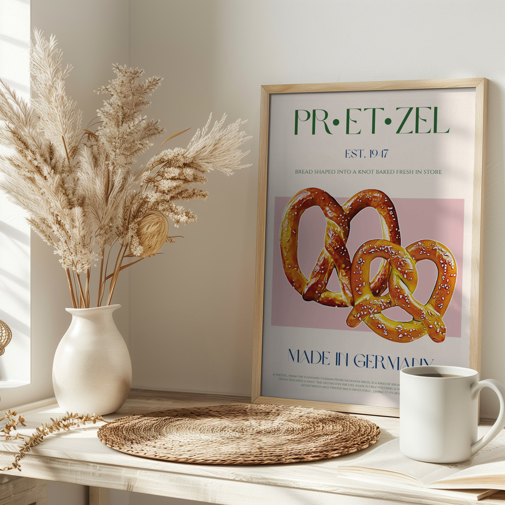 Poster - Pretzel Print op tafel