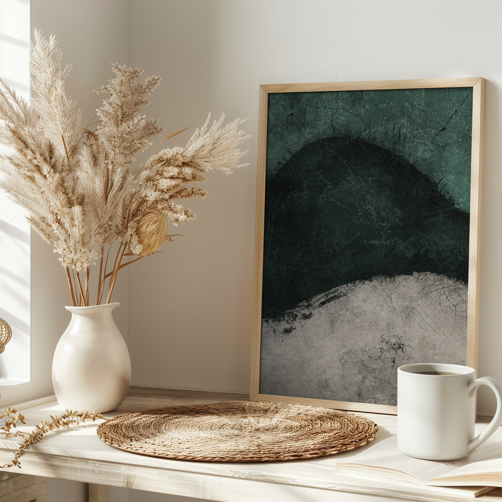 Poster - Midnight Emerald No3 on table