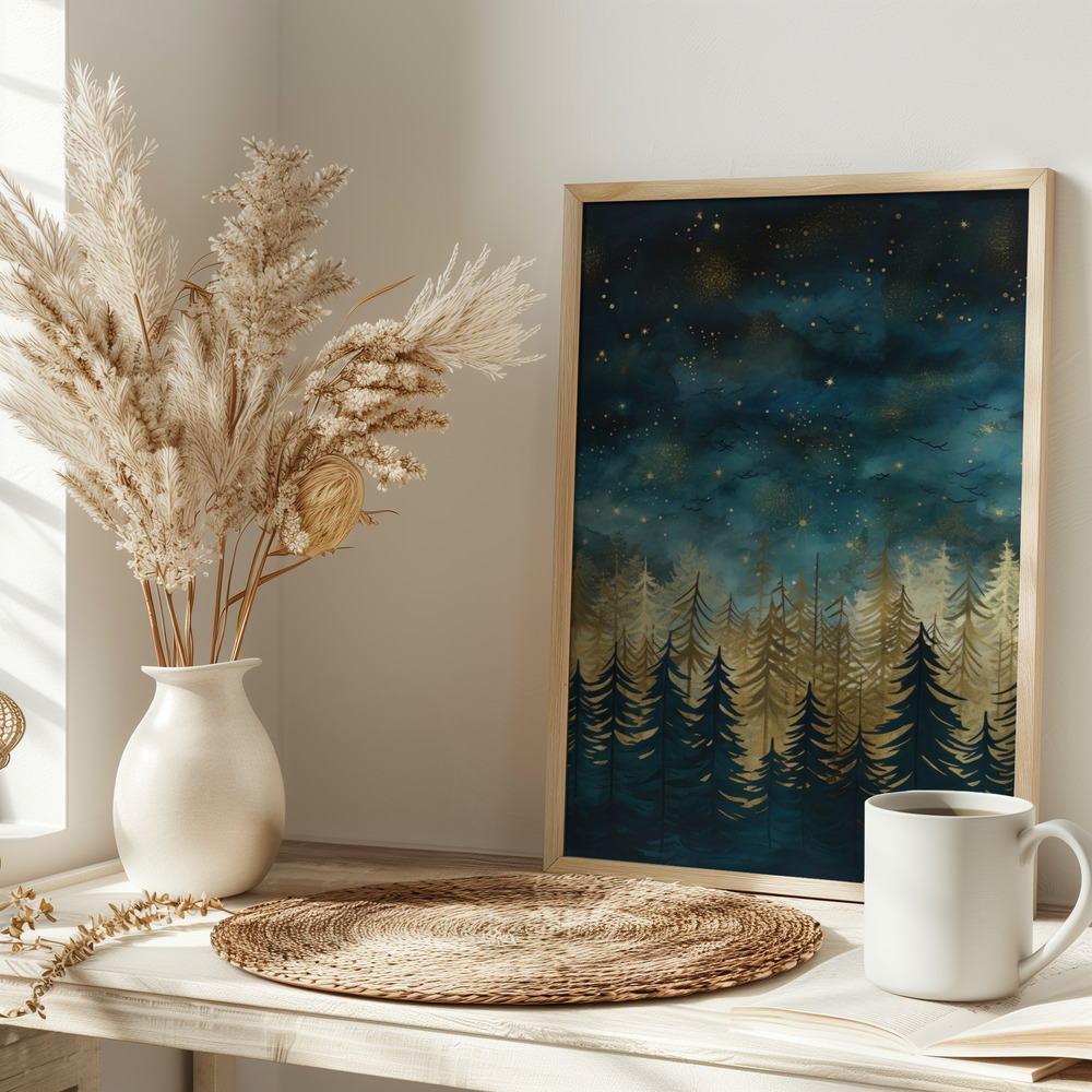 Plakat - Teal and Gold 2 na stole
