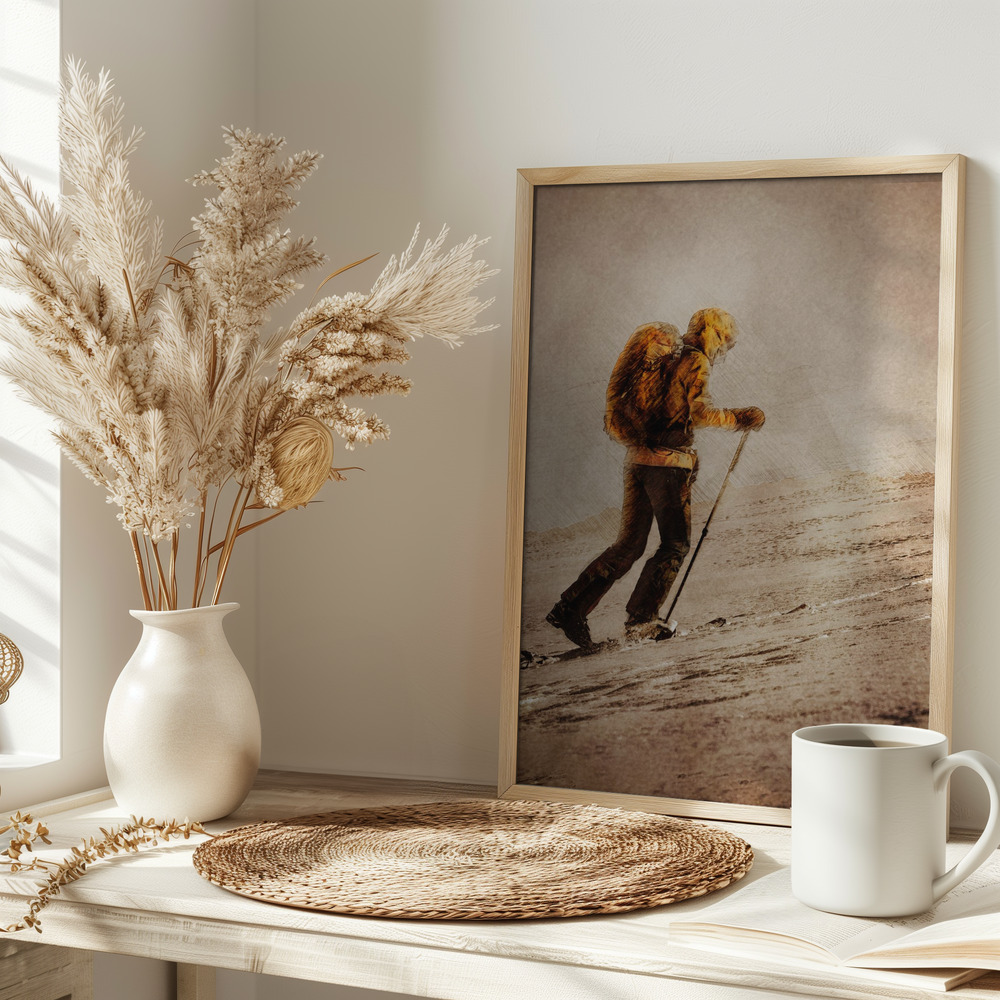 Poster - Mountaineer Sport Art 10 on table