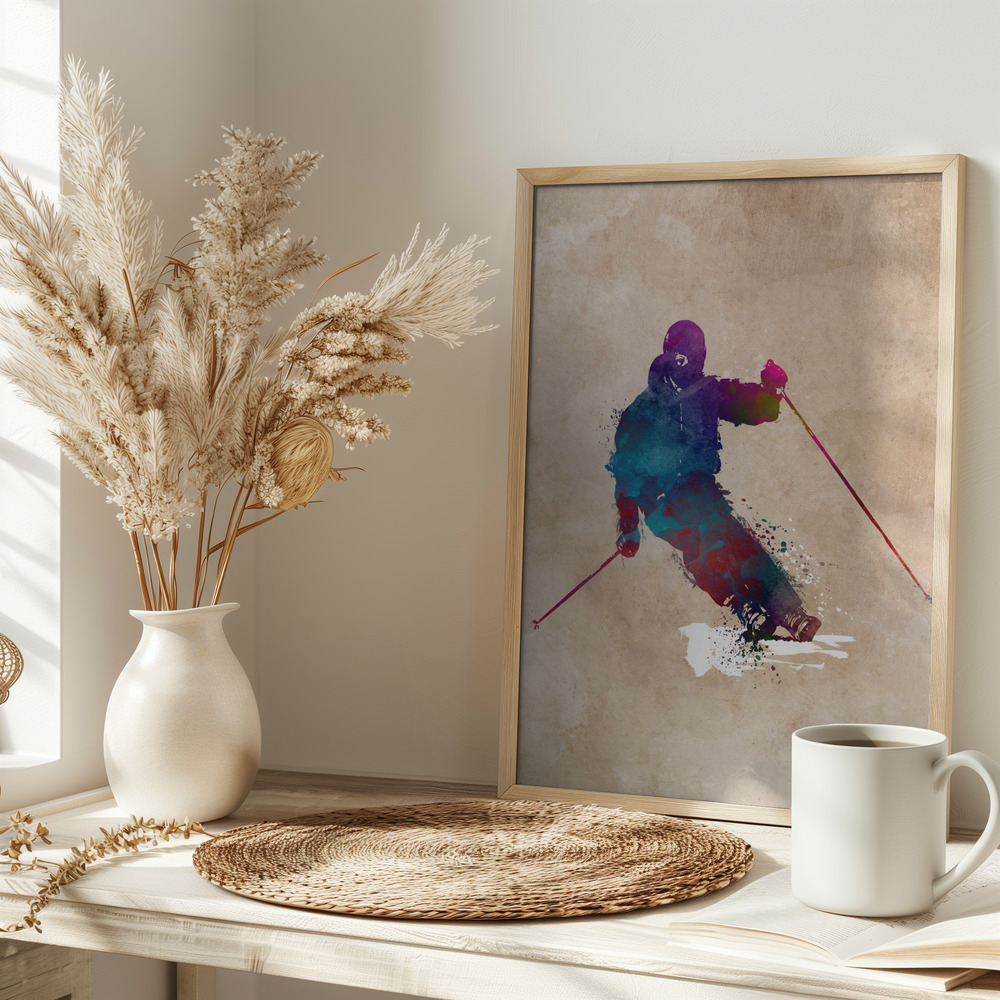 Plakat - Ski Sport Art 1 på bordet
