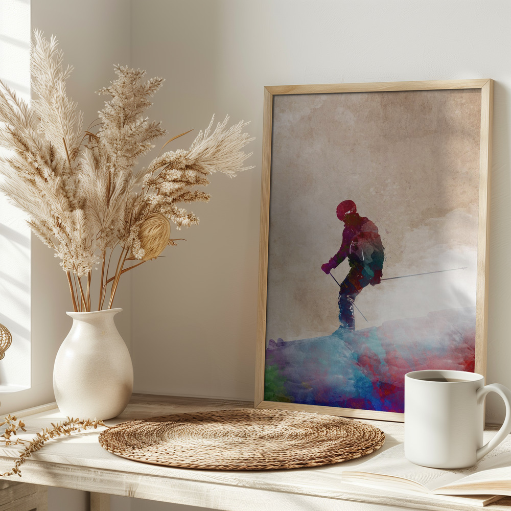 Póster - Ski Sport Art 2 en la mesa