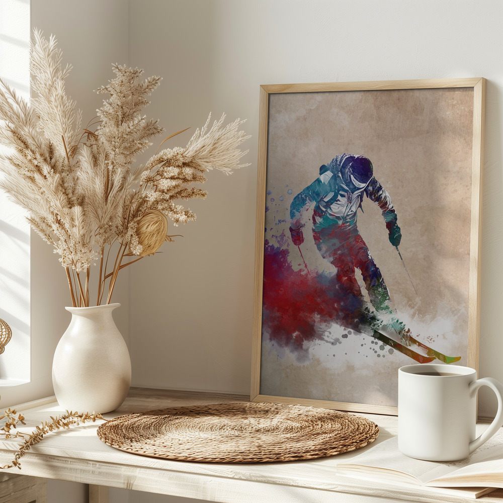 Póster - Ski Sport Art 3 en la mesa