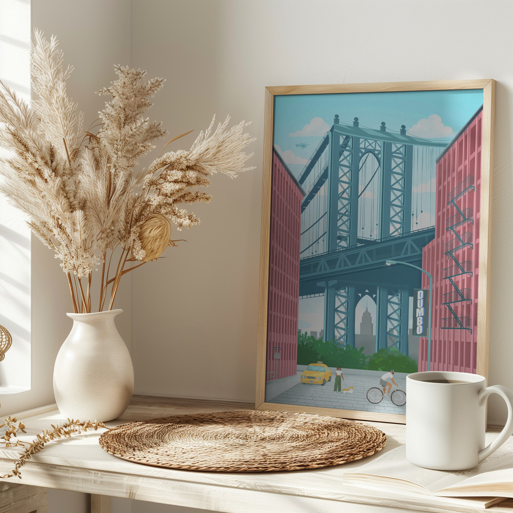 Poster - Dumbo, New York on table