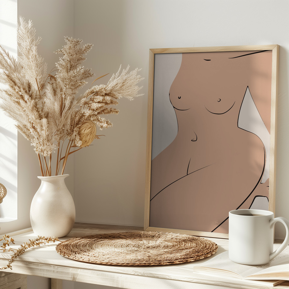 Juliste - Nude In Cube pöydällä