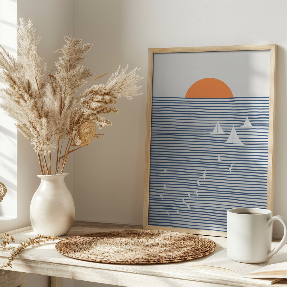 Poster - Three White Sails sul tavolo
