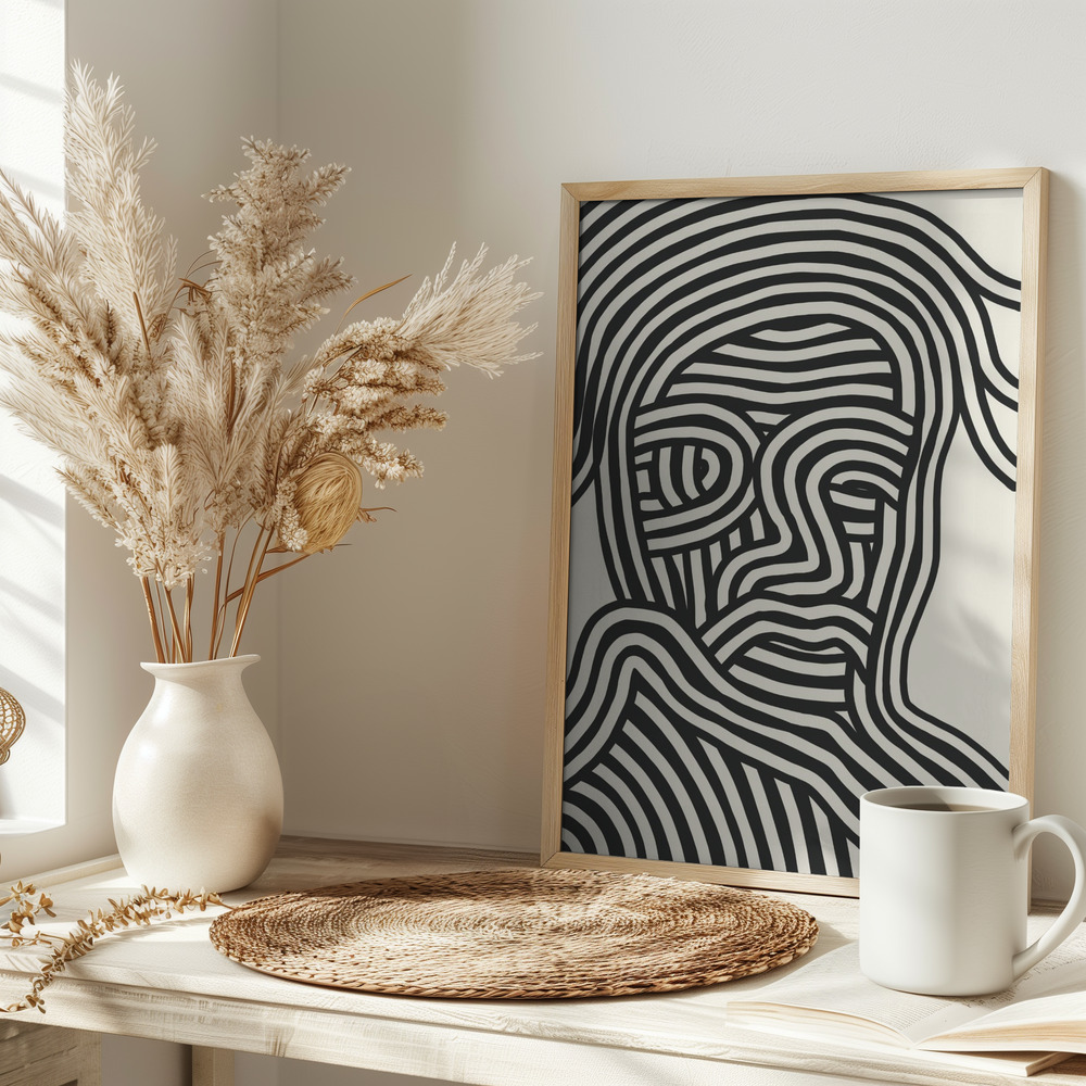 Poster - Stripe Portrait on table
