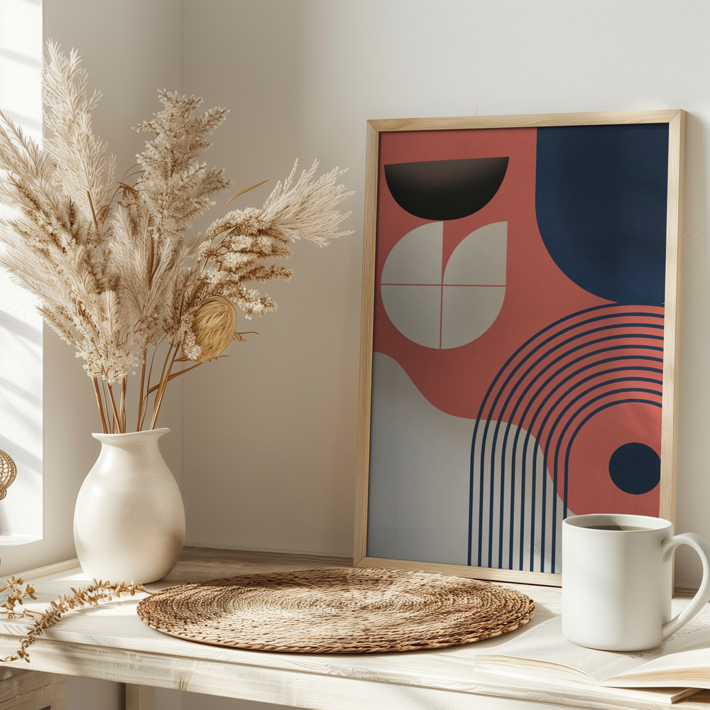 Juliste - Mid Century Painting pöydällä