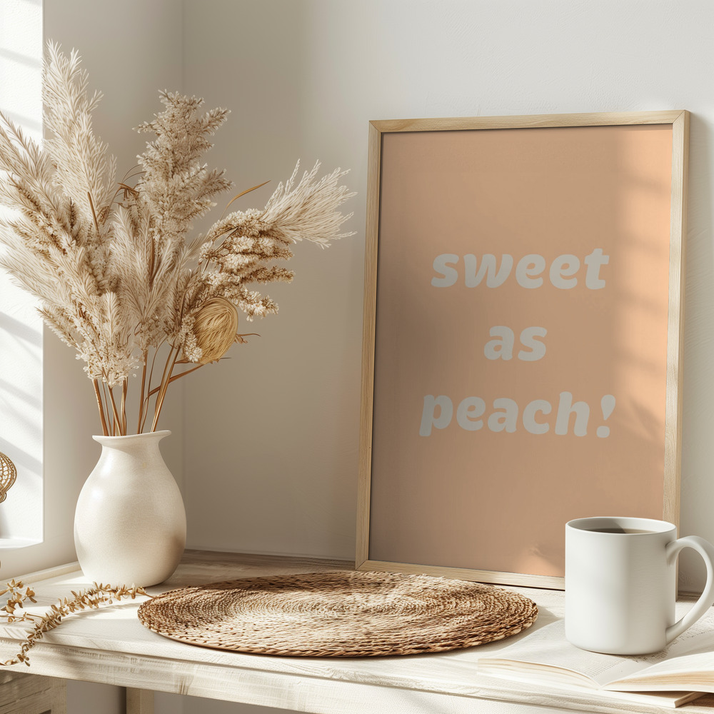 Poster - – Sweet As Peach! Text Poster - auf dem Tisch