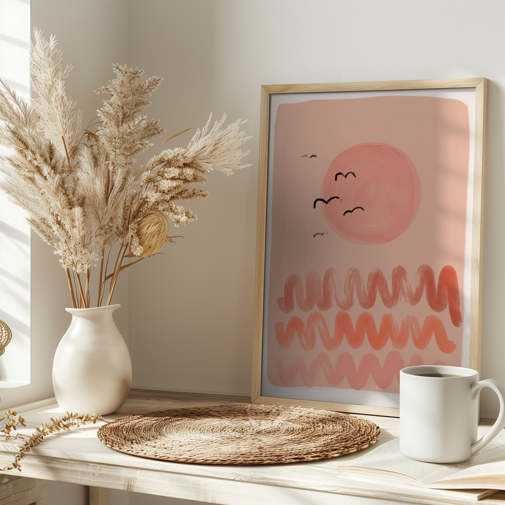 Poster - Peachy Sunset on table