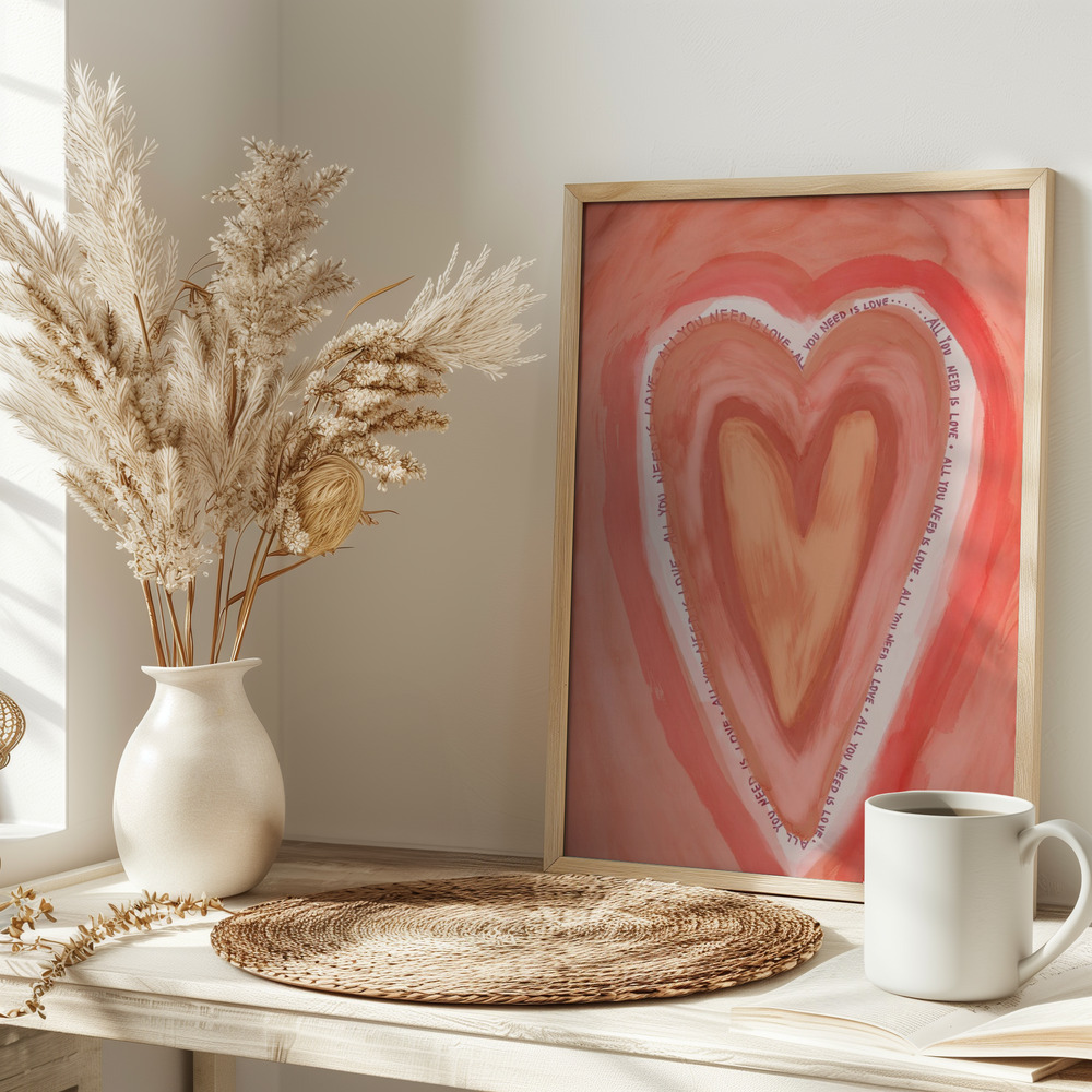 Poster - All You Need Is Love on table
