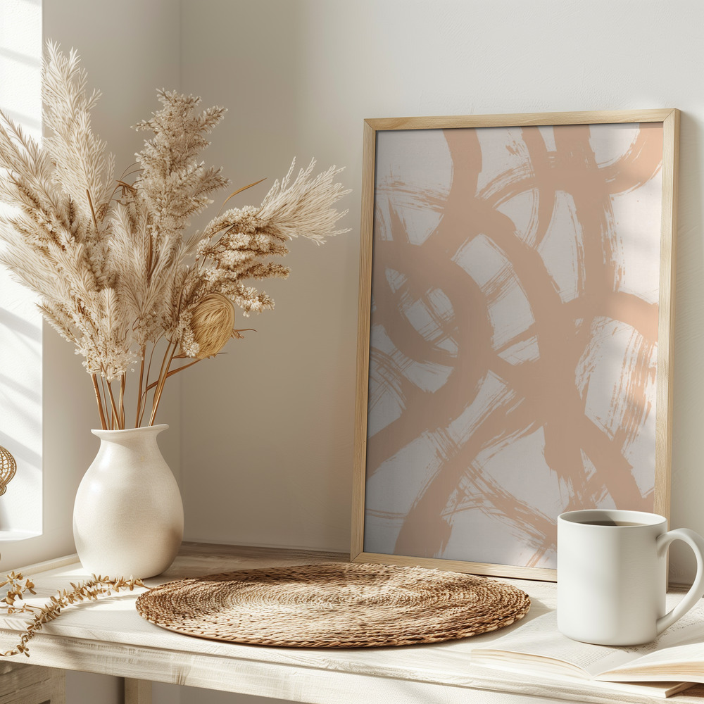 Poster - Abstract Brush Strokes 98B auf dem Tisch