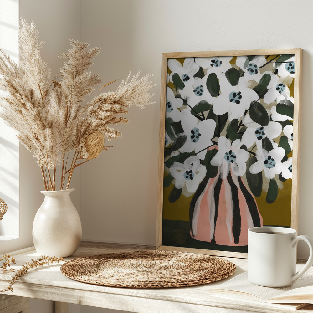 Poster - Pastel Flower Impression No 9 on table
