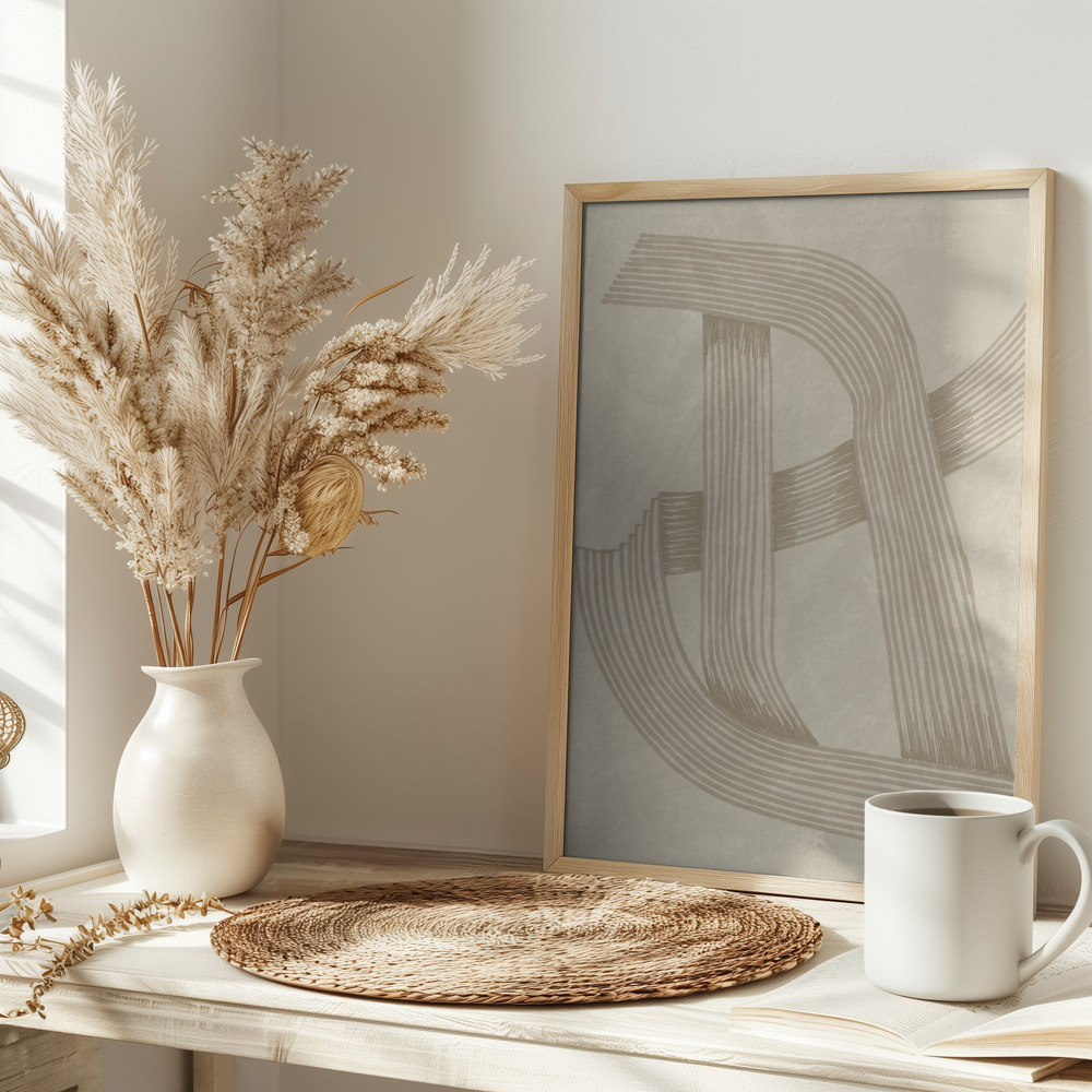 Poster - Abstract Sophisticated Line 02 on table