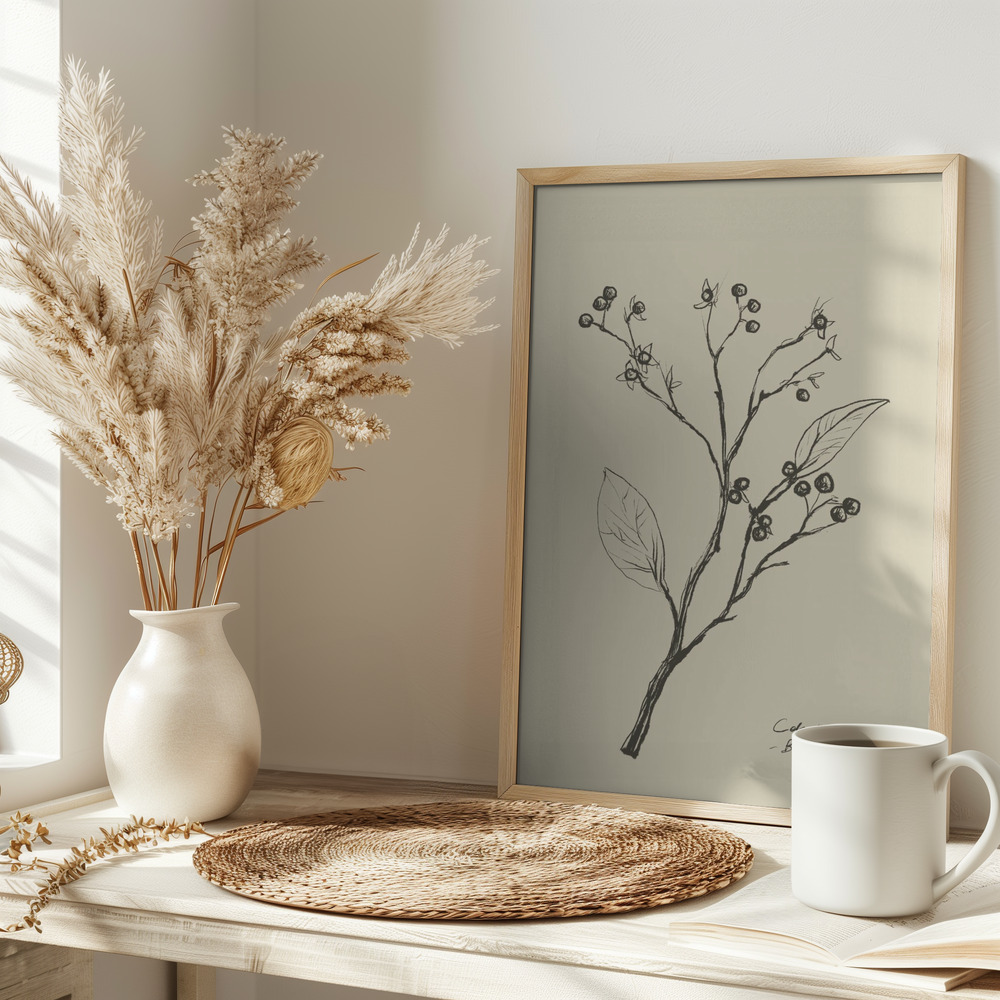 Juliste - Floral 2 pöydällä