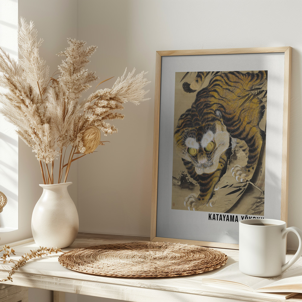 Plakat - Tiger Emerging From Bamboo (18th Century på bordet