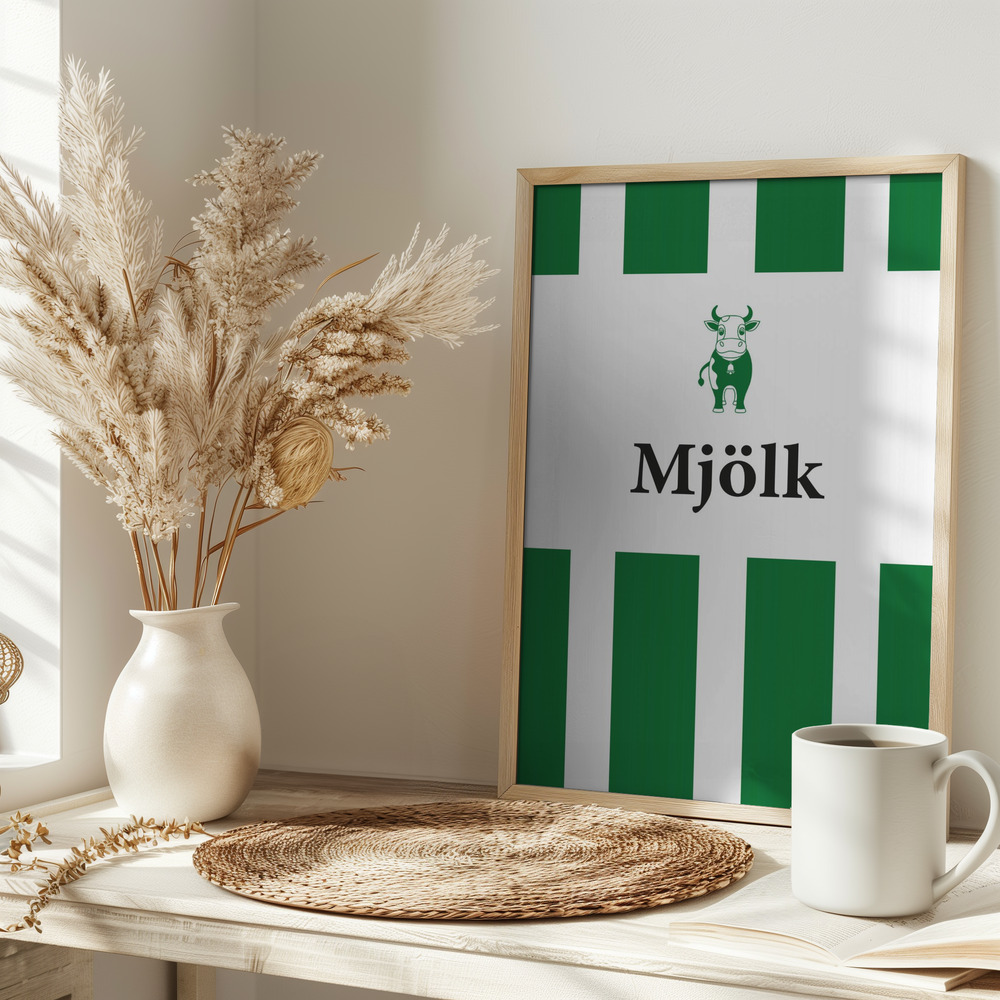 Juliste - Mjölk Röd pöydällä