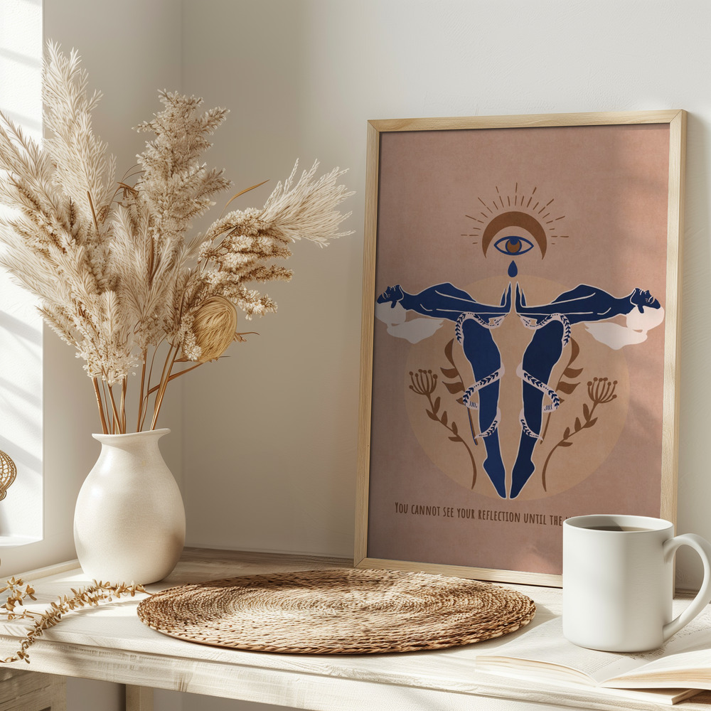 Poster - Ethereal Reflection op tafel