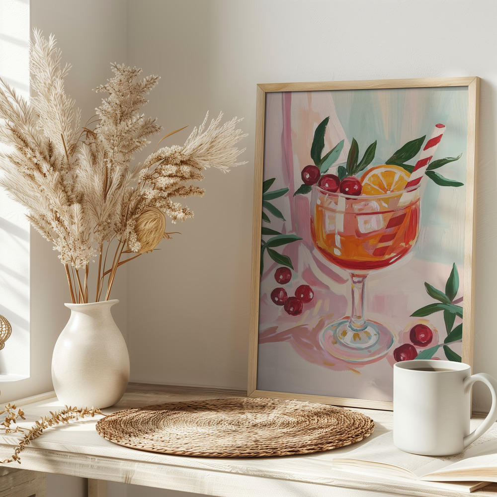 Poster - Christmas Aperol Spritz Cocktail on table