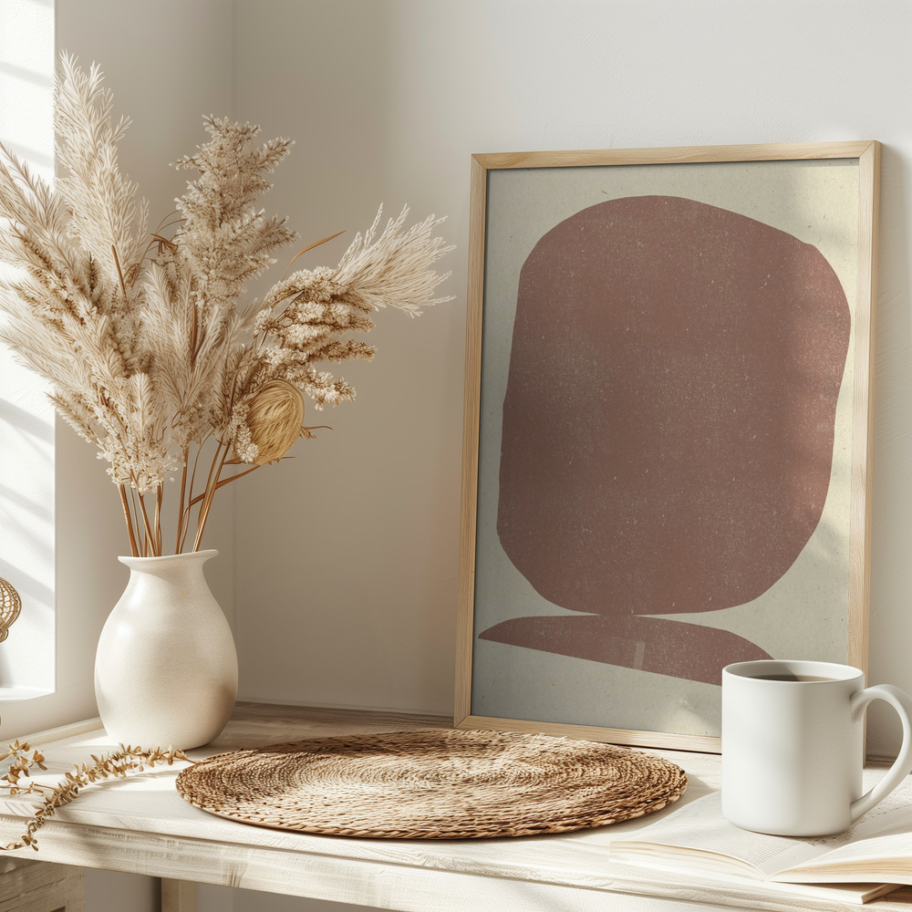 Poster - Earthy Stone on table
