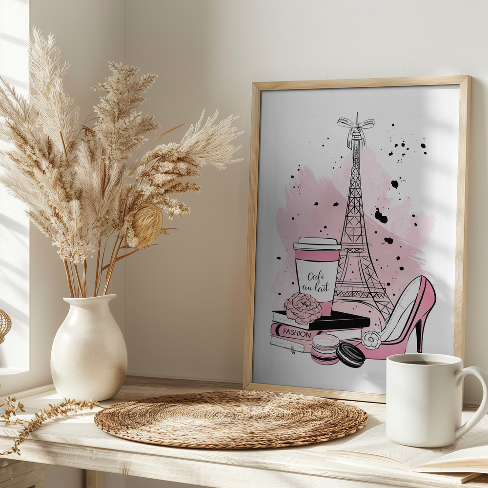 Poster - Paris Blush on table