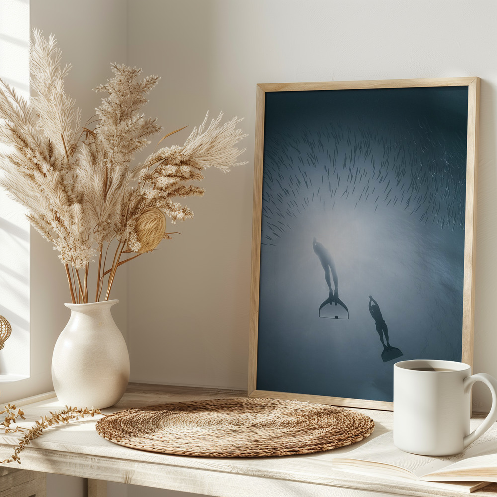 Poster With nature as one - Affisch på bordet