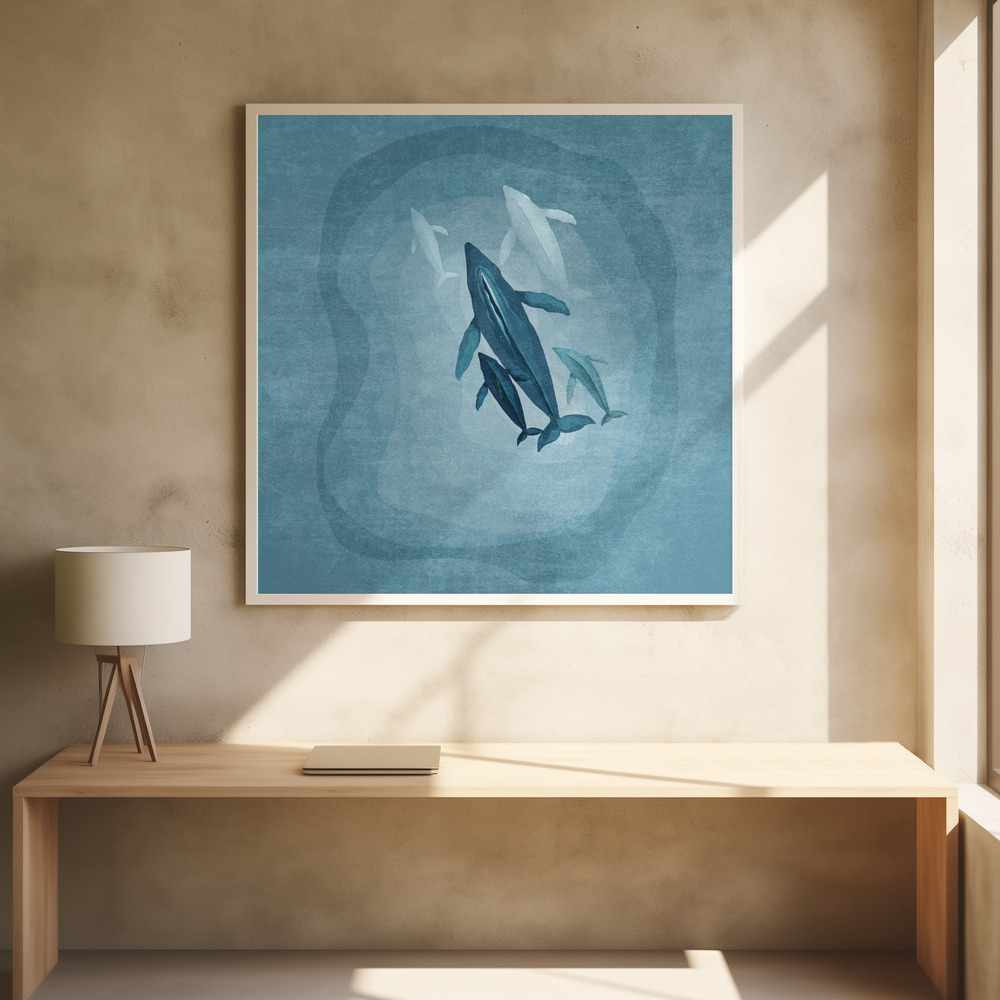 Juliste - Whale Serenade square poster interior 1
