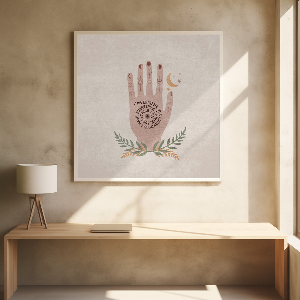 Poster - Grateful Serenity square poster interior 1