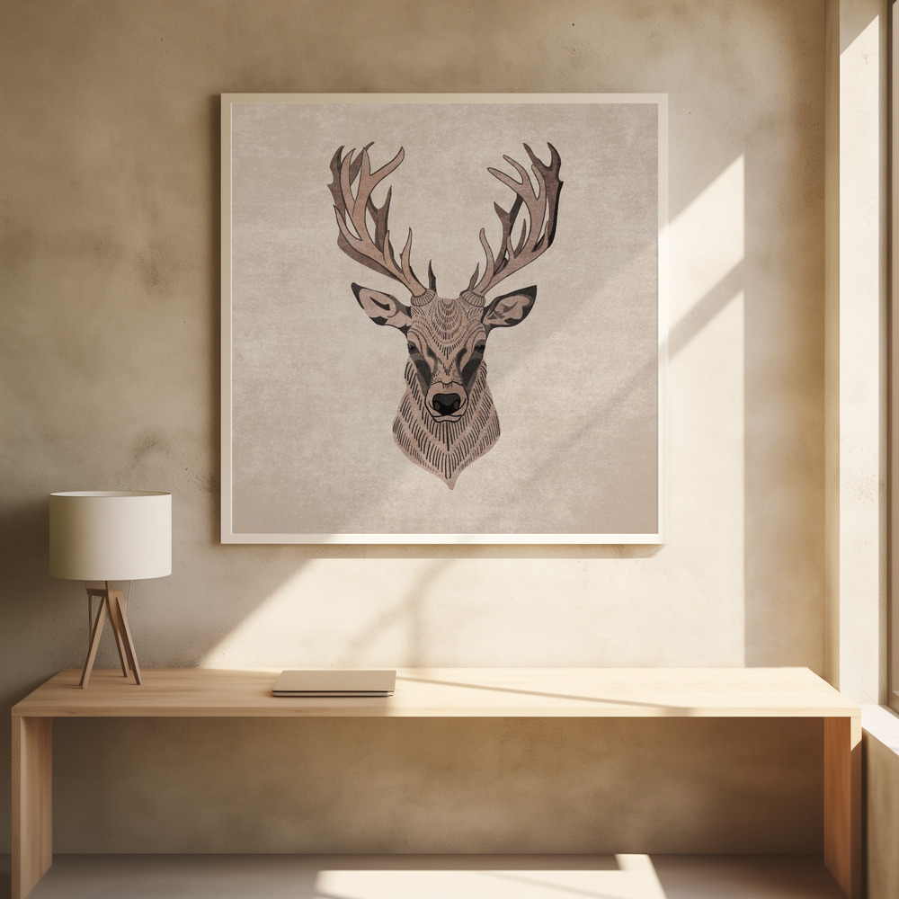 Poster - Majestic Stag Profile square poster interior 1