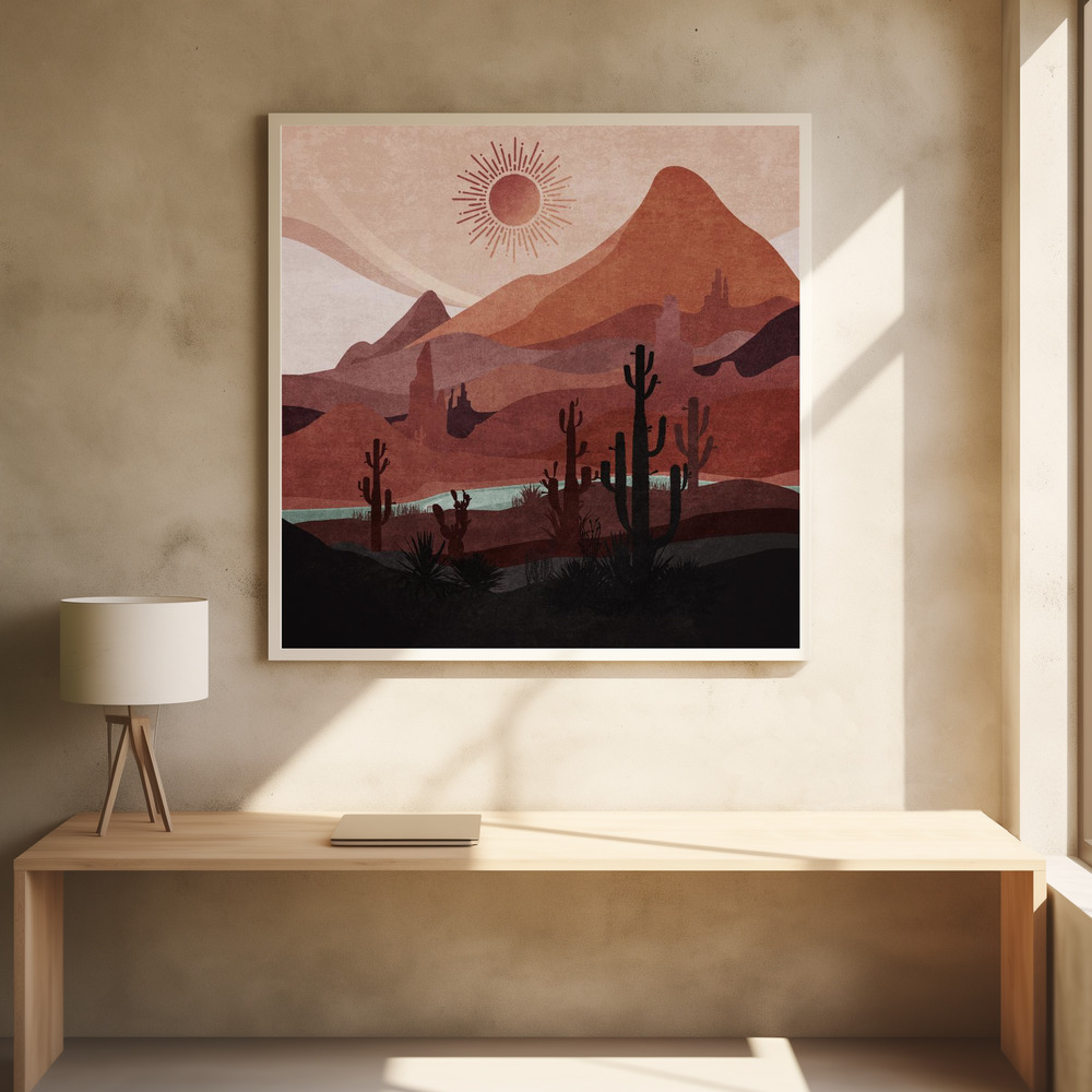 Poster - Desert Sunscape square poster interior 1