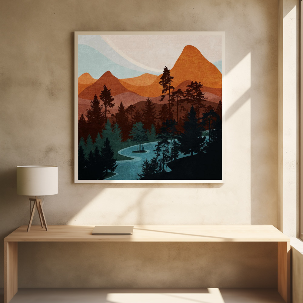 Poster - Serene Peaks square poster interior 1