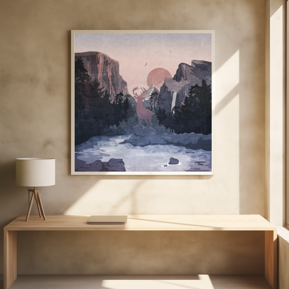 Poster - Majestic Dawn Scene square poster interior 1